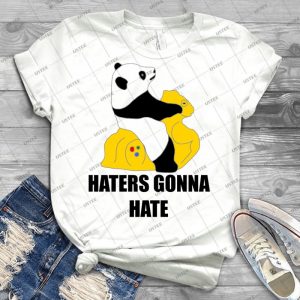 Haters Gonna Hate- Panda 2 - Vintage Men's Shirt Tshirt For Women Classic Handmade Shirt Retro Graphic Tee