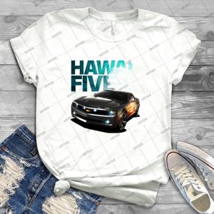 Hawaii Five-O Black Camaro - White Outline - - Best Unisex Trending Handmade T-shirt Gift Idea For Men T-shirt For Woman