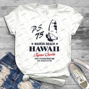 Hawaii Surf - Plage De Waikiki 4 - Vintage Men's Shirt Tshirt For Women Classic Handmade Shirt Retro Graphic Tee