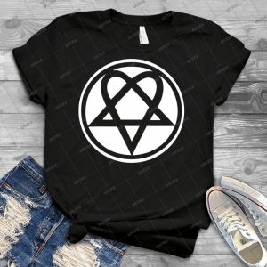 Heartagram-Black On White - Best Unisex Trending Handmade T-shirt Gift Idea For Men T-shirt For Woman