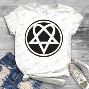 Heartagram-White On Black - Best Unisex Trending Handmade T-shirt Gift Idea For Men T-shirt For Woman