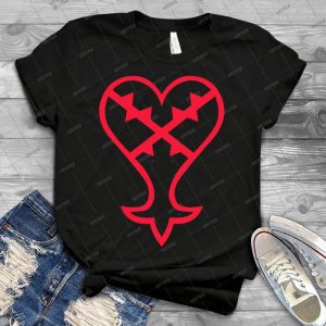 Heartless Logo - Red --Kingdom Hearts - Gift Idea Shirt For Men Tee For Women Classic Retro Vintage Graphic T-Shirt