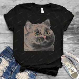 Heavy Breathing Cat- Improved 64 - Vintage Men's Shirt Tshirt For Women Classic Handmade Shirt Retro Graphic Tee