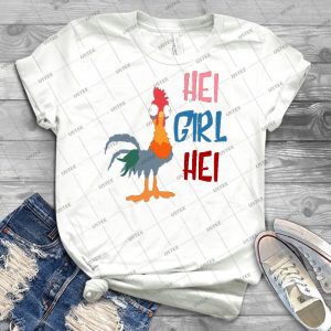 Hei Gilr Hei By Chicken - Trending Shirt For Women Vintage Retro Tee For Men Kid's T-Shirt Handmade Shirt