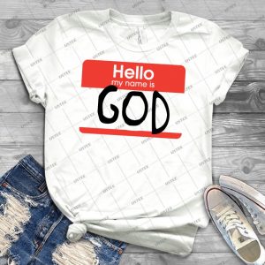 Hello My Name Is God - Gift Idea Shirt For Men Tee For Women Classic Retro Vintage Graphic T-Shirt