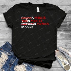 Helvetica Monika-Doki Doki Literature Club - Gift Idea Shirt For Men Tee For Women Classic Retro Vintage Graphic T-Shirt