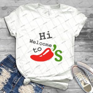 Hi Welcome To Chiliâ€™s - Vintage Men's Shirt Tshirt For Women Classic Handmade Shirt Retro Graphic Tee