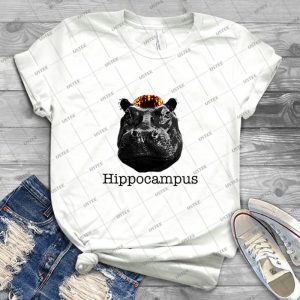 Hippocampus - Vintage Men's Shirt Tshirt For Women Classic Handmade Shirt Retro Graphic Tee