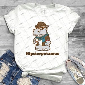 Hipsterpotamus - Gift Idea Shirt For Men Tee For Women Classic Retro Vintage Graphic T-Shirt