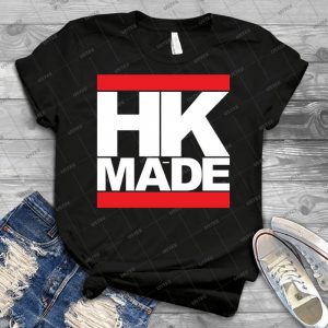 Hk Made - White Letters - - Gift Idea Shirt For Men Tee For Women Classic Retro Vintage Graphic T-Shirt