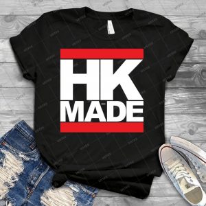 Hk Made - White Letters - - Vintage Men's Shirt Tshirt For Women Classic Handmade Shirt Retro Graphic Tee