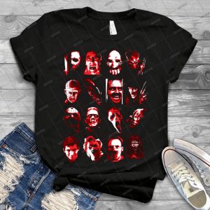 Horror Movie Icons Vector Art 92 - Vintage Men's Shirt Tshirt For Women Classic Handmade Shirt Retro Graphic Tee