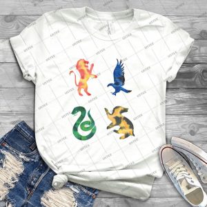 House Lion Snake Eagle Badger Watercolor - Trending Shirt For Women Vintage Retro Tee For Men Kid's T-Shirt Handmade Shirt
