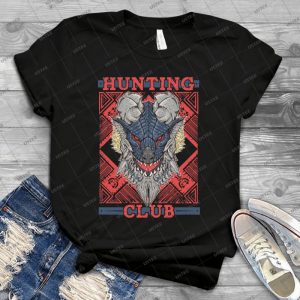 Hunting Club- Stygian Zinogre - Vintage Men's Shirt Tshirt For Women Classic Handmade Shirt Retro Graphic Tee