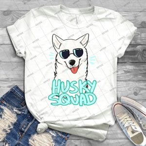 Husky Squad - White - 33 - Vintage Men's Shirt Tshirt For Women Classic Handmade Shirt Retro Graphic Tee
