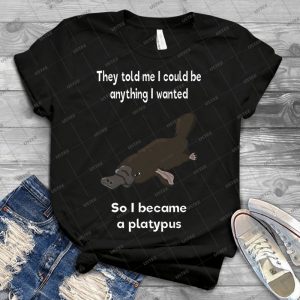 I Became A Platypus 67 - Vintage Men's Shirt Tshirt For Women Classic Handmade Shirt Retro Graphic Tee