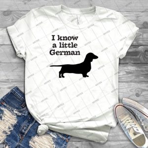 I Know A Little German Dachshund 56 - Vintage Men's Shirt Tshirt For Women Classic Handmade Shirt Retro Graphic Tee