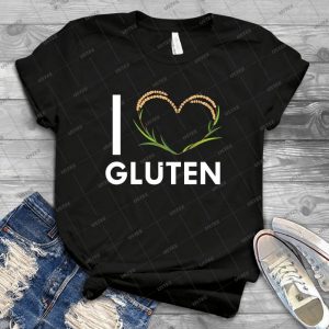 I Love Gluten Funny Wheat Lover Heart Shape Art 28 - Vintage Men's Shirt Tshirt For Women Classic Handmade Shirt Retro Graphic Tee