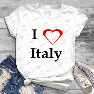 I Love Italy - Vintage Men's Shirt Tshirt For Women Classic Handmade Shirt Retro Graphic Tee