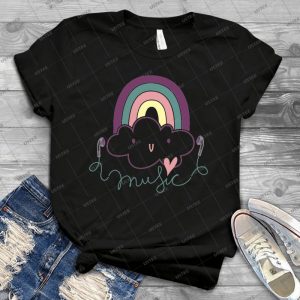 I Love Music Doodle 53 - Vintage Men's Shirt Tshirt For Women Classic Handmade Shirt Retro Graphic Tee