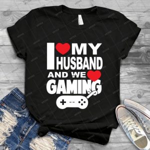 I Love My Husband And We Love Gaming 1 - Vintage Men's Shirt Tshirt For Women Classic Handmade Shirt Retro Graphic Tee