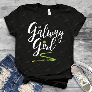 I M A Galway Girl, White And Green - Vintage Men's Shirt Tshirt For Women Classic Handmade Shirt Retro Graphic Tee
