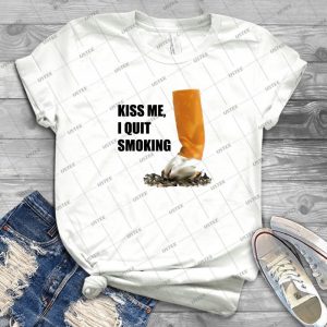 I Quit Smoking 14 - Vintage Men's Shirt Tshirt For Women Classic Handmade Shirt Retro Graphic Tee
