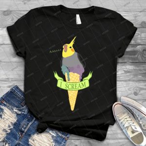 I Scream - Ice Cream Cockatiel 68 - Vintage Men's Shirt Tshirt For Women Classic Handmade Shirt Retro Graphic Tee
