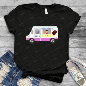 Ice Cream Truck-the Kids Picture Show-8-bit - Vintage Men's Shirt Tshirt For Women Classic Handmade Shirt Retro Graphic Tee