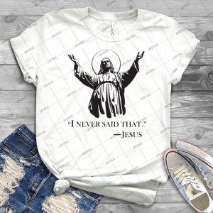 Ich Habe Das Nie Gesagt-Jesus - Vintage Men's Shirt Tshirt For Women Classic Handmade Shirt Retro Graphic Tee