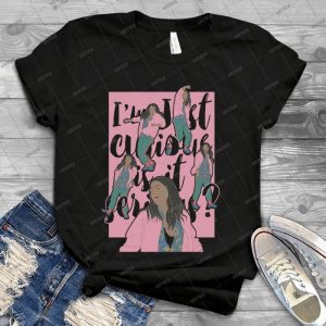 Im Just Curious 42 - Vintage Men's Shirt Tshirt For Women Classic Handmade Shirt Retro Graphic Tee