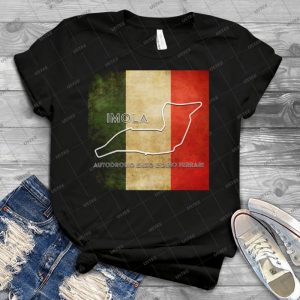 Imola Grand Prix Circuit On Italian Flag 80 - Vintage Men's Shirt Tshirt For Women Classic Handmade Shirt Retro Graphic Tee