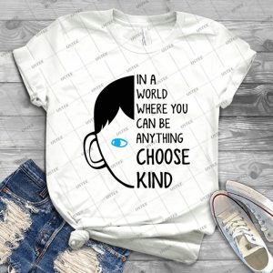 In A World Where You Can Be Anything Choose Kind 37 - Vintage Men's Shirt Tshirt For Women Classic Handmade Shirt Retro Graphic Tee