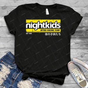 Initial D - Nightkids Tee - White - 90 - Best Unisex Trending Handmade T-shirt Gift Idea For Men T-shirt For Woman