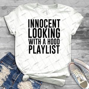Innocent Looking With A Hood Playlist - Vintage Men's Shirt Tshirt For Women Classic Handmade Shirt Retro Graphic Tee