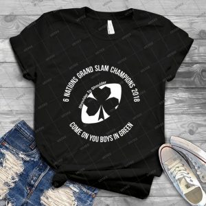 Ireland - Grand Slam 2018 19 - Vintage Men's Shirt Tshirt For Women Classic Handmade Shirt Retro Graphic Tee