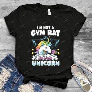 Je Ne Suis Pas Un Rat De Gym Je Suis Une Licorne De Gym 6 - Vintage Men's Shirt Tshirt For Women Classic Handmade Shirt Retro Graphic Tee