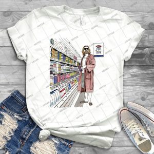 Jeffrey Lebowski And Milk- Aka, The Dude- - Vintage Men's Shirt Tshirt For Women Classic Handmade Shirt Retro Graphic Tee