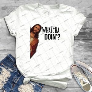 Jesus Is Watching Meme 95 - Vintage Men's Shirt Tshirt For Women Classic Handmade Shirt Retro Graphic Tee