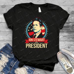Jon Stewart For President - Vintage Men's Shirt Tshirt For Women Classic Handmade Shirt Retro Graphic Tee