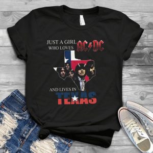 Just A Girl Who Loves Acdc And Lives In Texas T Shirt - Acdc T Shirt Youth – Shirt For Men Kids Acdc Rock And Roll Handmade Shirt