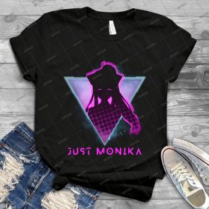 Just Monika Doki Doki Literature Club Futuristic 80s - Gift Idea Shirt For Men Tee For Women Classic Retro Vintage Graphic T-Shirt