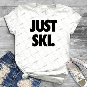 Just Ski 91 - Vintage Men's Shirt Tshirt For Women Classic Handmade Shirt Retro Graphic Tee