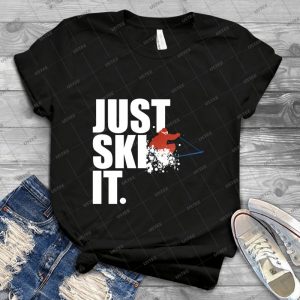 Just Ski It - Vintage Men's Shirt Tshirt For Women Classic Handmade Shirt Retro Graphic Tee