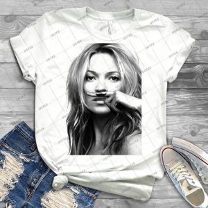 Kate Moss - Das Leben Ist Ein Witz Modedruck 42 - Vintage Men's Shirt Tshirt For Women Classic Handmade Shirt Retro Graphic Tee