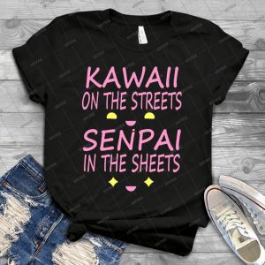 Kawaii On The Streets, Senpai In The Sheets Pink - Gift Idea Shirt For Men Tee For Women Classic Retro Vintage Graphic T-Shirt