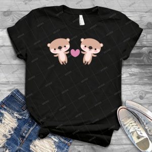 Kawaii Otters 45 - Vintage Men's Shirt Tshirt For Women Classic Handmade Shirt Retro Graphic Tee