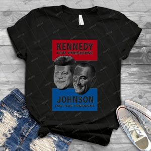 Kennedy And Johnson 1960 Election 8 - Vintage Men's Shirt Tshirt For Women Classic Handmade Shirt Retro Graphic Tee