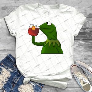 Kermit Sipping Tea - Gift Idea Shirt For Men Tee For Women Classic Retro Vintage Graphic T-Shirt