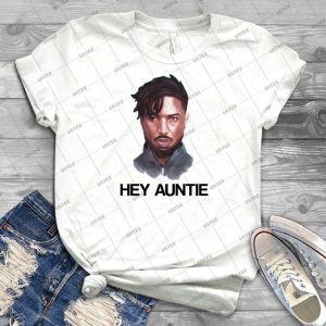 Killmonger - Hey Auntie - Vintage Men's Shirt Tshirt For Women Classic Handmade Shirt Retro Graphic Tee